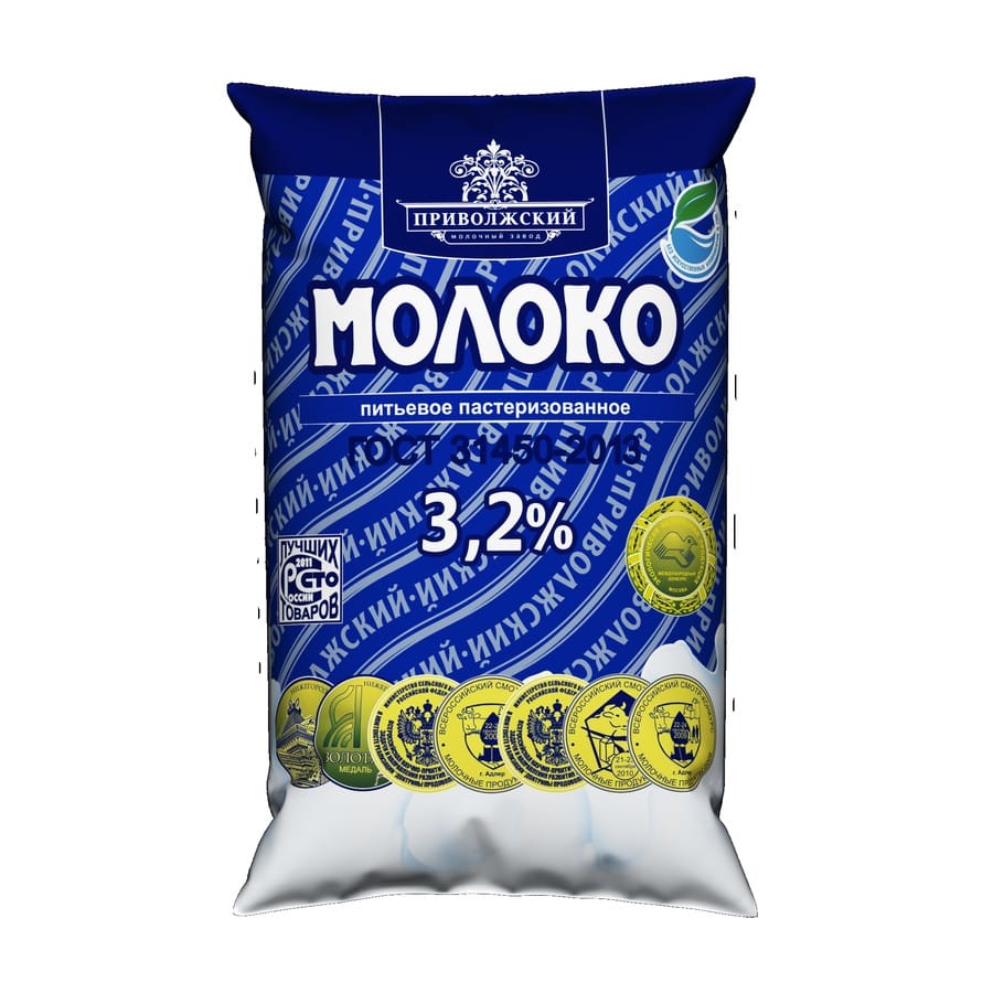 222Молоко 3,2% пастеризованное 900 г.